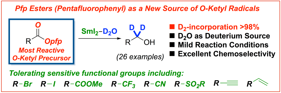 Pfp esters ketyl radicals samarium diiodide