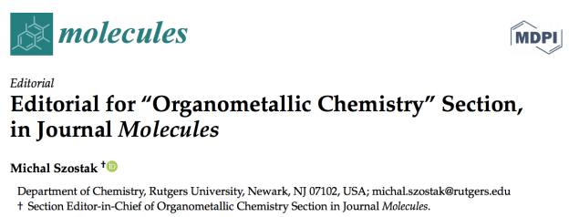 molecules-organometallic-section-editorial