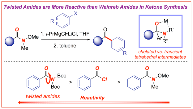 Twisted amides vs Weinreb amides in chemoselective ketone synthesis