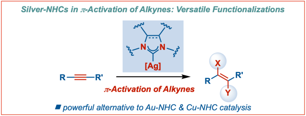 Silver-n-heterocyclic-carbenes-pi-activation-alkynes-Szostak-2023